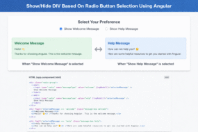 How to Show/Hide DIV based on Selection of Radio Button using Angular