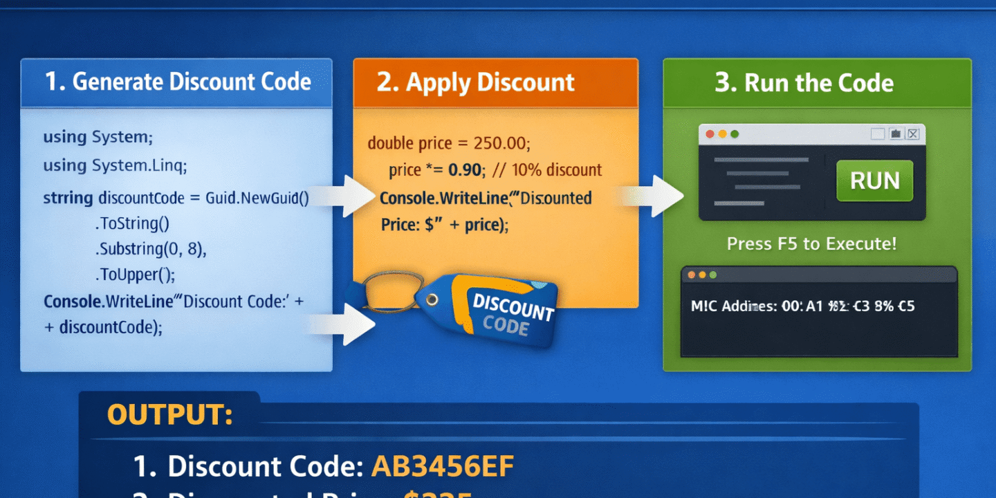 How To Calculate Discount Code In C# 