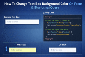 How To Change Text Box Background Color On Focus & Blur Using JQuery