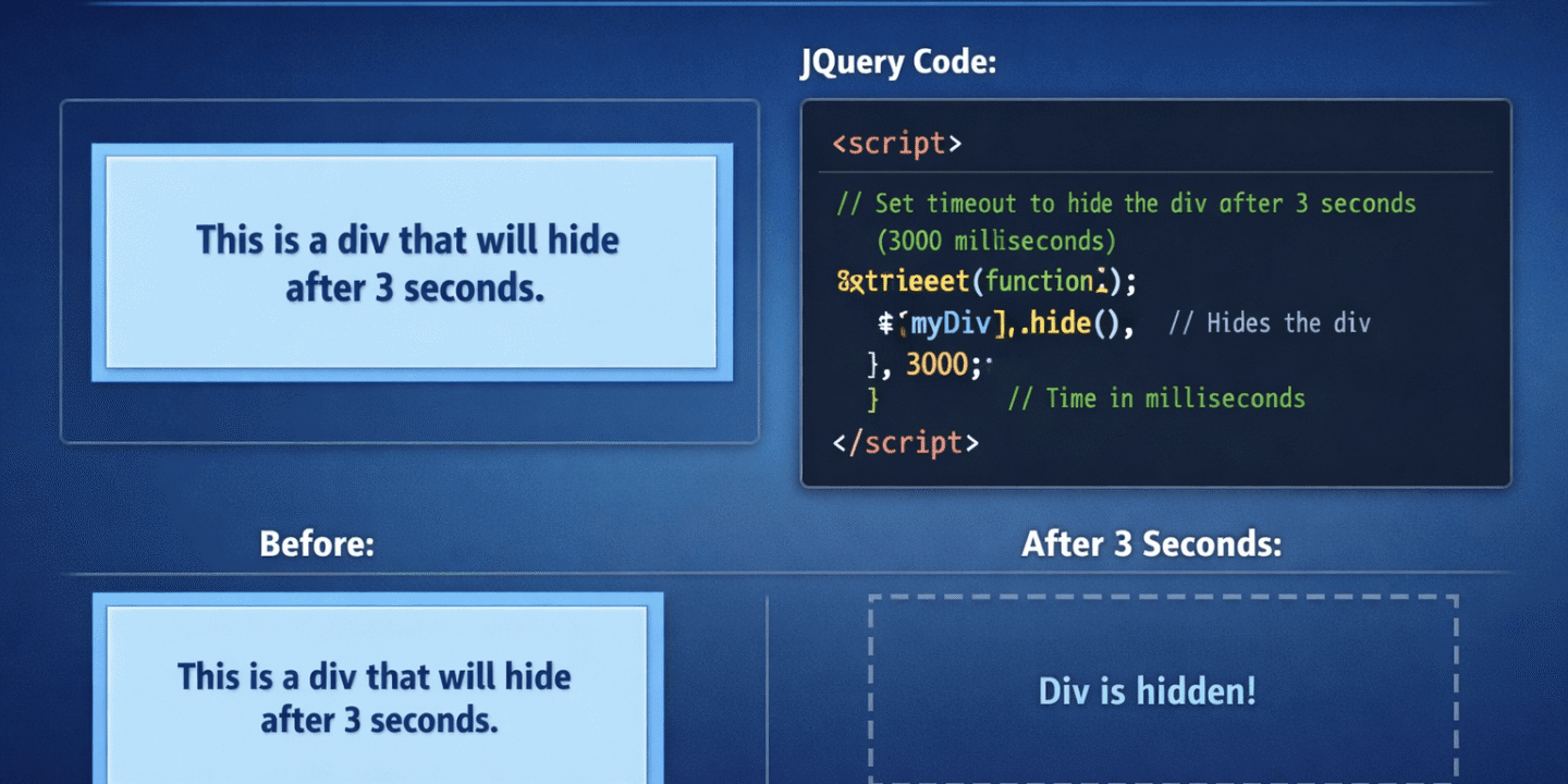 How To Hide Div After Some Time Using jQuery