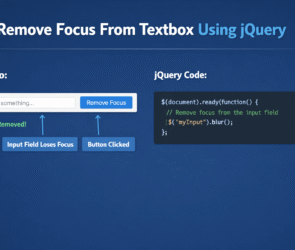 Remove Focus From Textbox Using jQuery